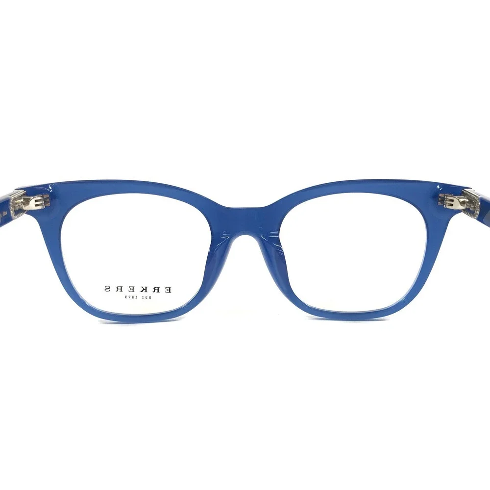 Erkers Eyeglasses Frames CALHOUN Polished Blue Horn Rim Browline 49-22-146